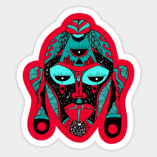 Turqred African Mask 7 Sticker